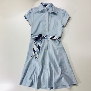 Ann Taylor Dress Button Down Waist Tie Sz 6 Petite